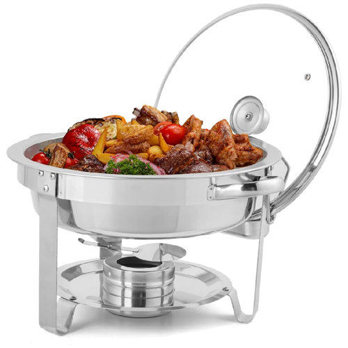 The Party Aisle™ Stainless Steel 5 Quarts Round Chafing Dish Wayfair